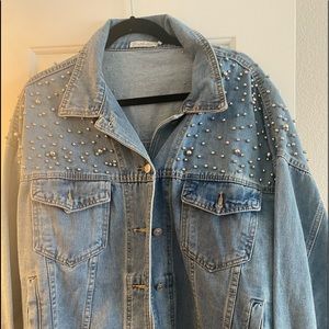 Bottlette Denim Studded Jacket 3XL